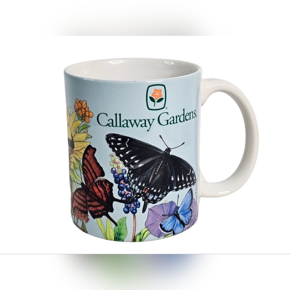 Callaway Gardens Georgia Coffee Mug Cup Butterfly Monarch Morpho Flowers Nature - Picture 1 of 5